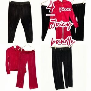 4 pc Juicy couture bundle special edition, black Joggers, black wide leg